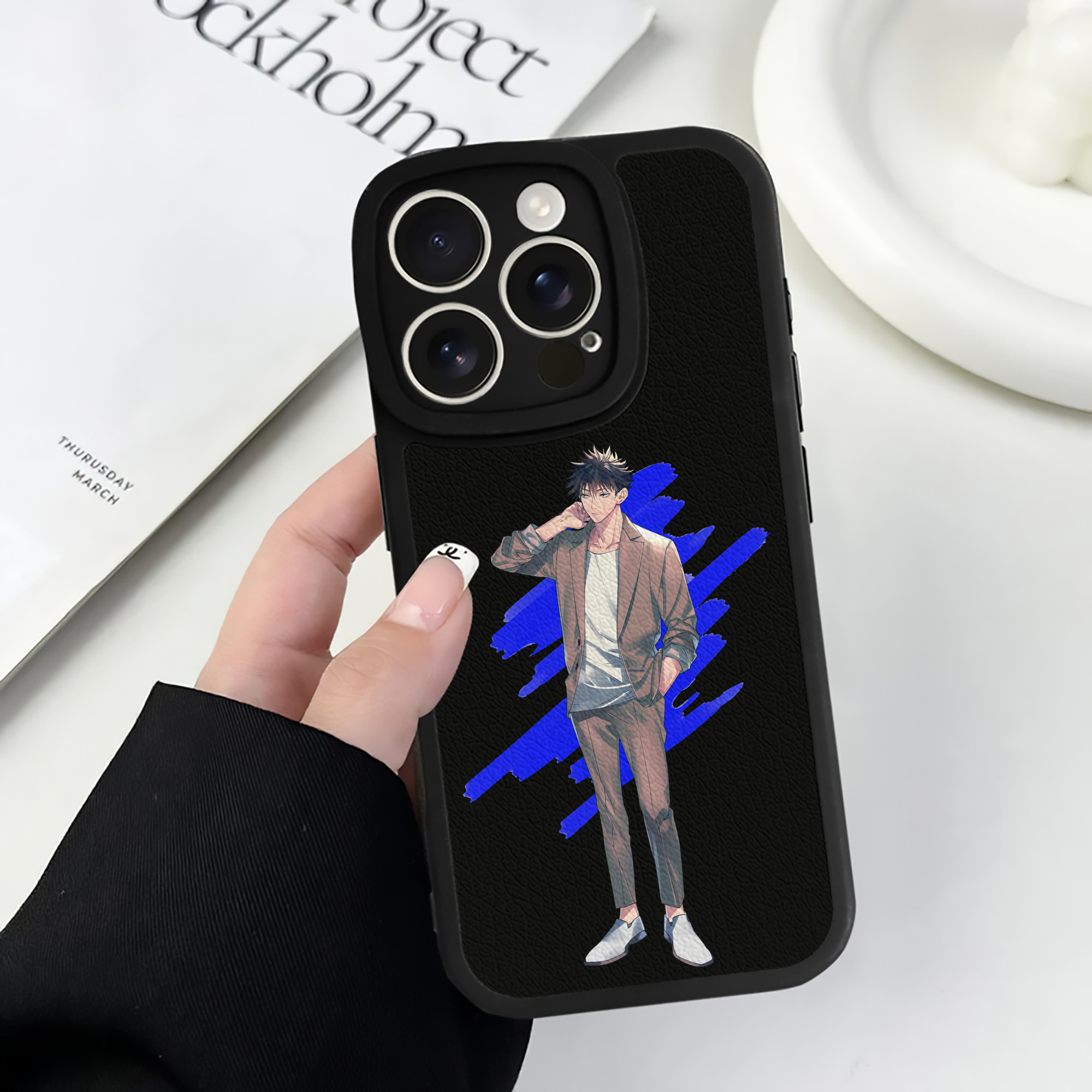 （画像用） 呪術廻戦 Jujutsu Kaisen 【iPhone 16シリーズ対応】シリコンスマホケース（レザー調） 材質：シリコン